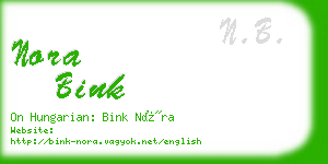 nora bink business card